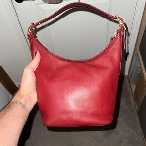 Coach Red Leather Shoulder Bag